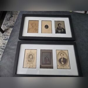 6 Framed Antique Tin Type Photographs